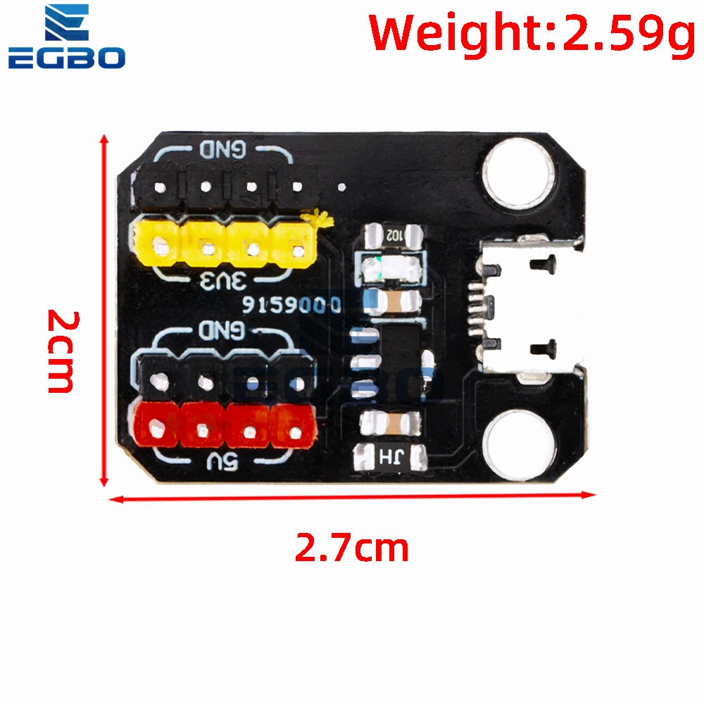 1~2PCS AMS1117 Power Module: 3.3V/5V Output with USB/Micro USB Ports – Compatible for Arduino