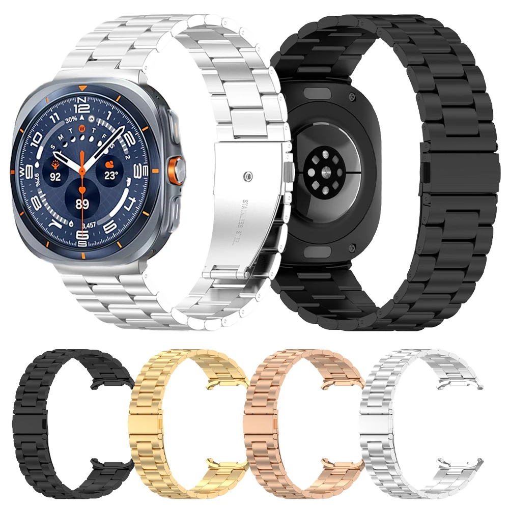 Edelstahl-Metallarmband für Samsung Galaxy Watch Ultra 2022, Luxusarmband Galaxy Watch Ultra 47 mm, keine Lücken, Ersatzarmband