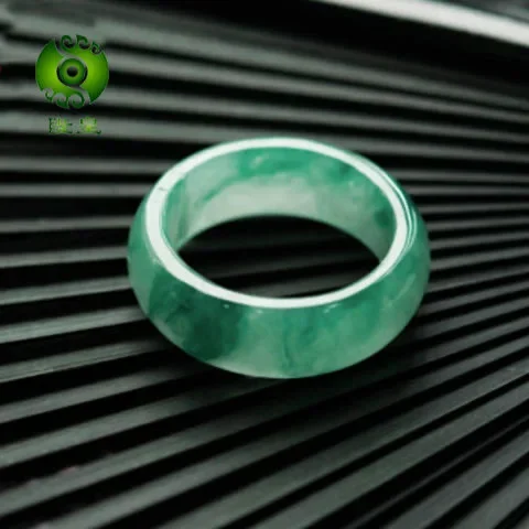 

Natural Green Hetian Jade Ring Chinese Jadeite Amulet Fashion Charm Jewelry Hand Carved Crafts Gifts for Women Men 7-10 Size