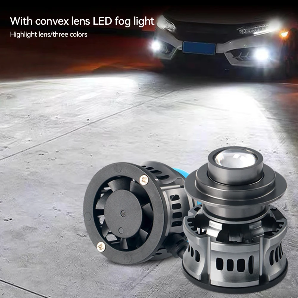 1/2 Stück Laser-Linse Auto H7 H11 H8 H9 9006 HB4 LED-Linse Scheinwerfer 12V Nebelscheinwerfer Glühbirne Nebellampe Weiß Gelb Eisblau Turbo-Nebelscheinwerfer