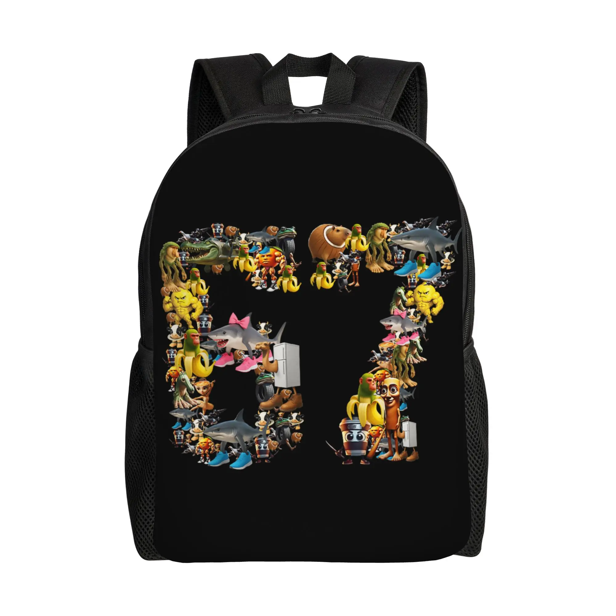 

Рюкзак для ноутбука 67 Six Seven Birthday Boy Italian Brainrot Meme Fashion, спортивный, для старшей школы и работы, унисекс, холщовый