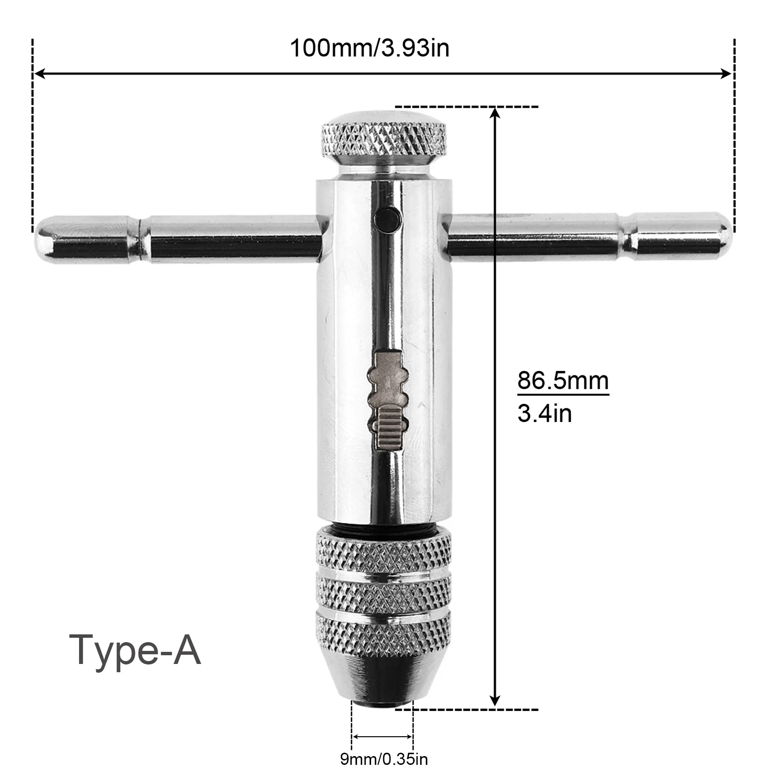 Alloy Steel Adjustable T Handle Ratchet Tap Wrench for Metric M3-M8 / M5-M12 Taps Extended Tap Reamer