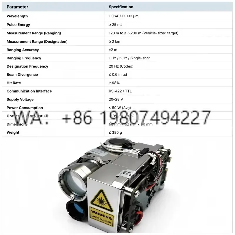 for ERDI LDR25K1 Industrial Target Rangefinder Distance Meter IP66 6.0x Magnification Alloy Metal Construction