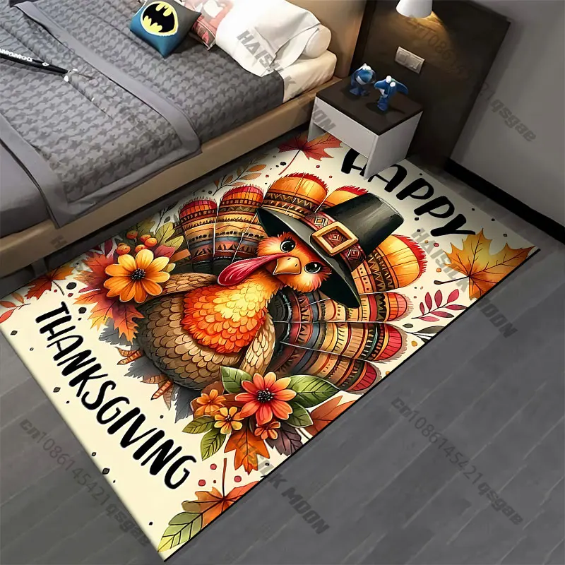 Thanksgiving turkey festive celebration carpet Yoga living room room decor children's crawling mat doormat area rug