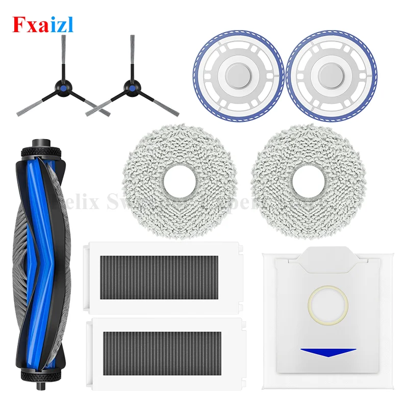 Kompatibel mit Ecovacs Deebot N30 Omni / N30 Pro Omni Roboter-Staubsauger, Ersatzteil, Zubehör, Hauptseitenbürste, Hepa-Filterteil
