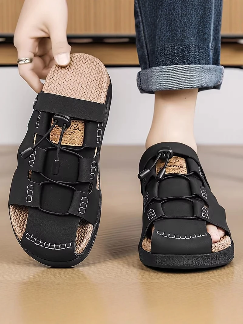 

Men's Summer Outdoor Sports Sandals Anti-Slip Deodorant Wear-Resistant Driving Two Users Beach Slippers Casual Breathable Sli...