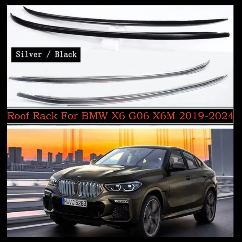 Roof Rack For BMW X6 G06 X6M 2019-2025 High Quality Aluminum Alloy Paste Installation Luggage Rails Bar Carrier Top Racks Rail