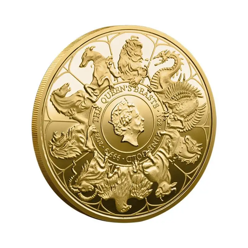 

Queen Elizabeth II Coins Retro Craved Queen Platinum Coin Commemorative Coins Queen Elizabeth Coins Metal Round Medallion Coins
