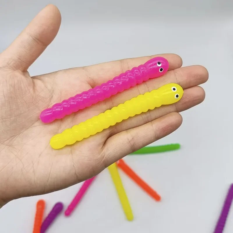 12 шт., красочные мягкие гусеницы, детские сувениры на день рождения, забавные декомпрессионные эластичные гусеницы, мелкие предметы, подарки на Хэллоуин