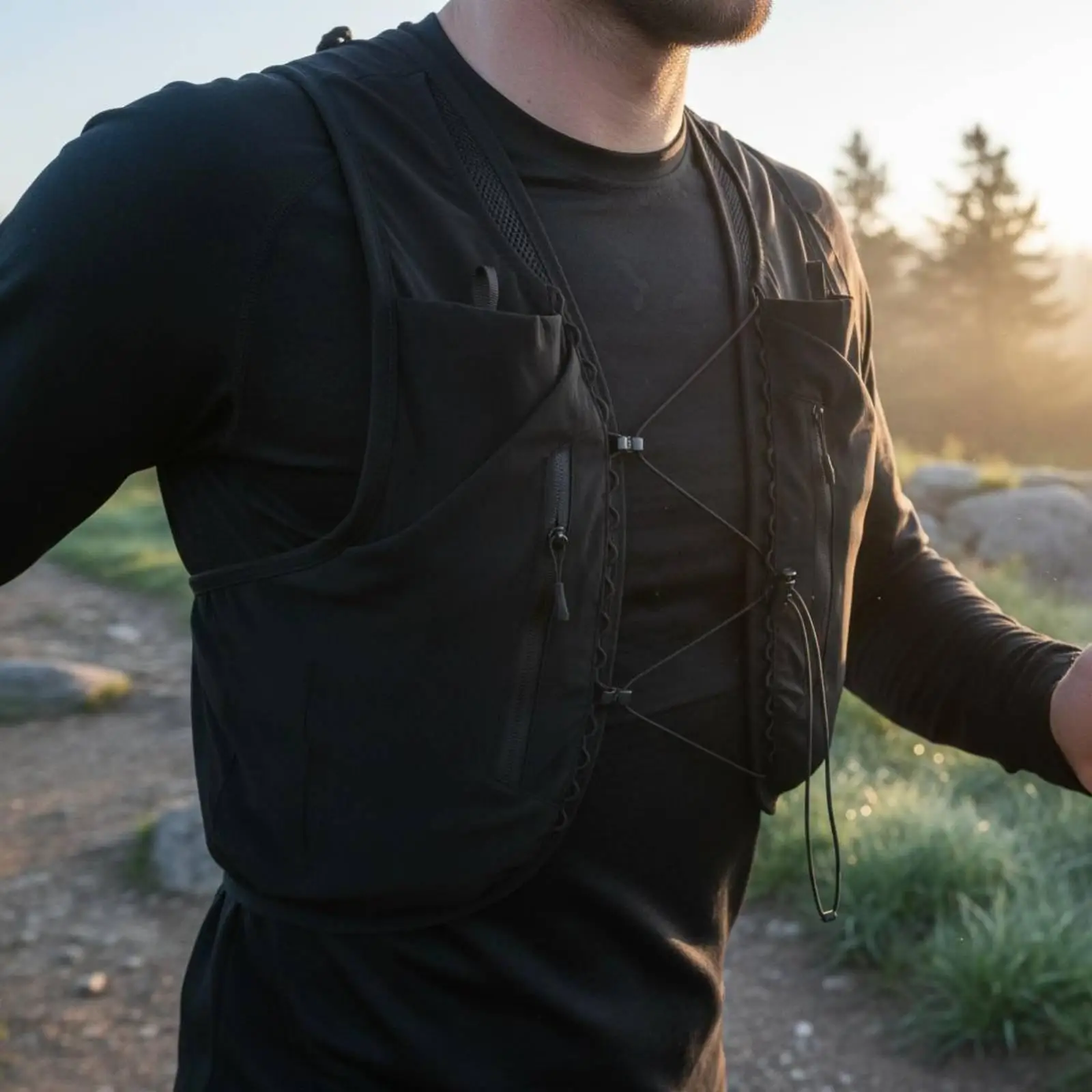 Outdoor Vest for Biking Hiking Front Lace-up Water-Carrying Vest Backpack for Long-Distances Running, Cycling Outdoor Sports
