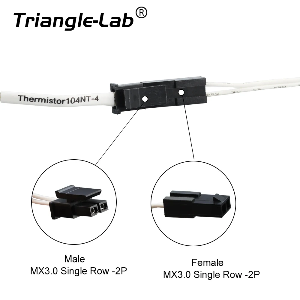 C Trianglelab 1M 2M  (Glass head) 104GT-2 104NT-4-R025H42G Thermistor 280℃ for ender 3 CR10 RAPIDO HOTEND 3D printer temperature