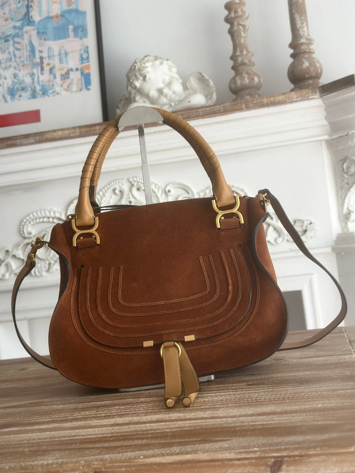 Versatile Women's Saddle Bag Autumn/Winter Simple Fashionable Single Shoulder Crescent Shaped Handbag for All Seasons