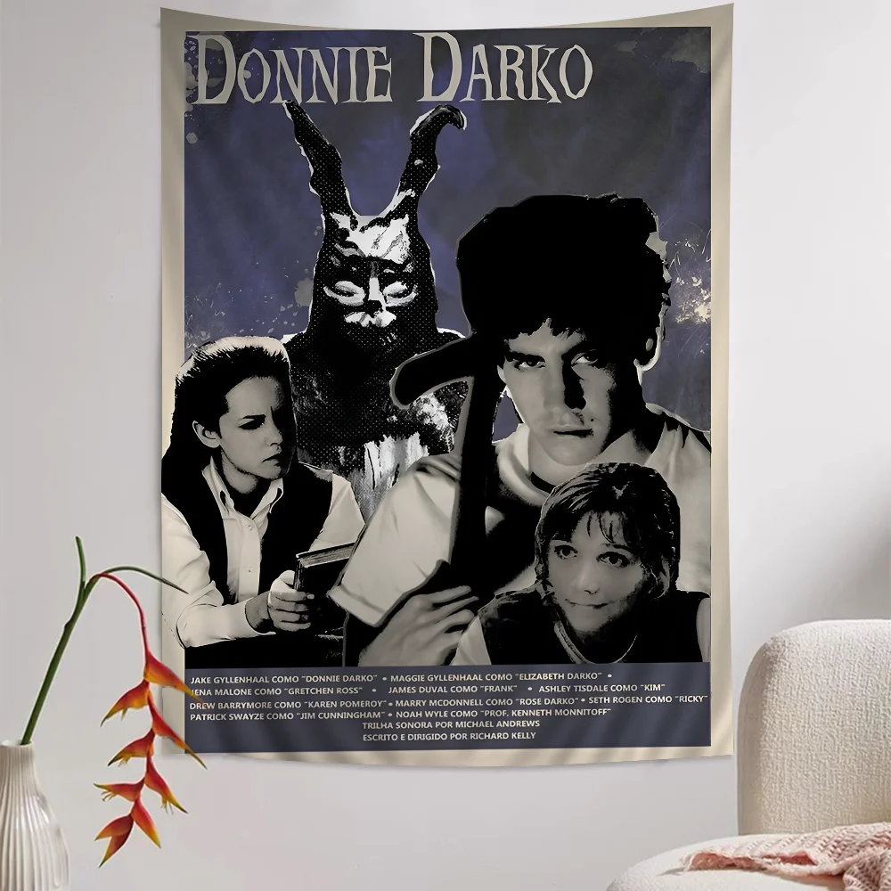 Donnie darko filme impresso grande tapeçaria de parede barato hippie pendurado tapeçarias de parede boêmio mandala ins decoração de casa
