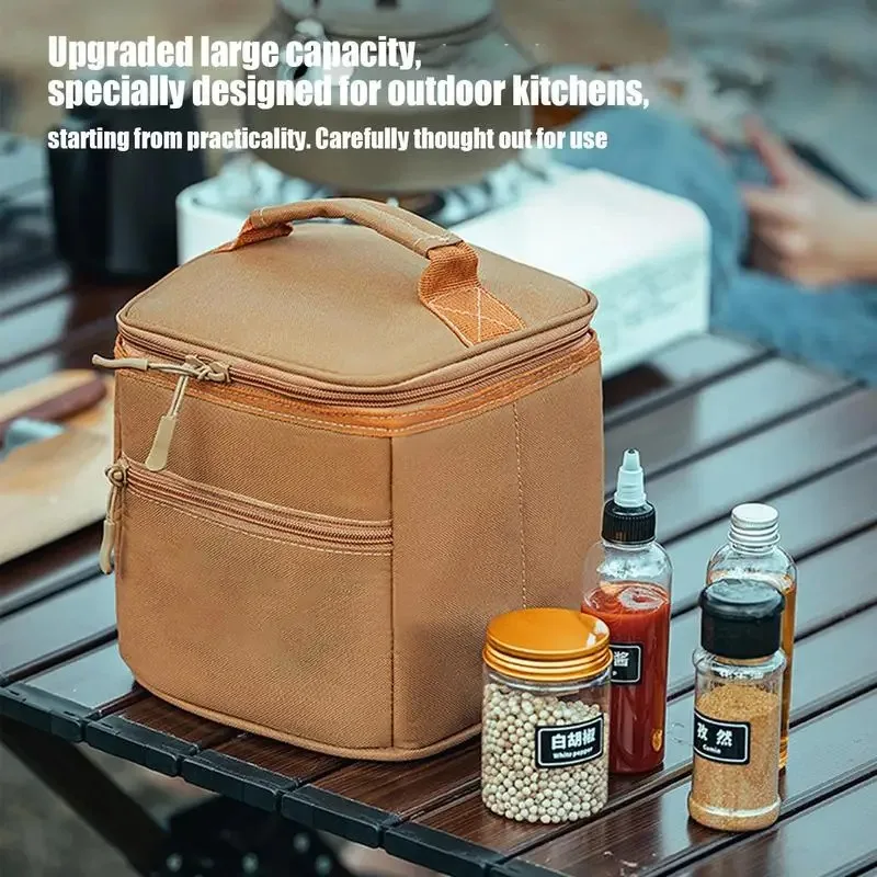 

Camping seasoning bag, portable outdoor seasoning box, seasoning storage bag, seasoning bottle set, barbecue seasoning jar