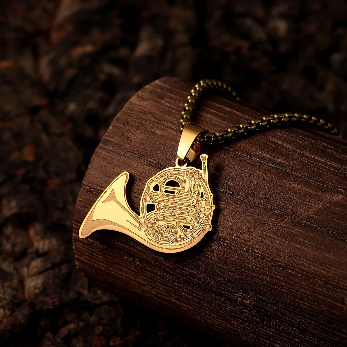 قلادة بدلاية بوق فرنسي من kinal للرجال والنساء ، آلات موسيقية مفصلة ، هدايا مجوهرات #4