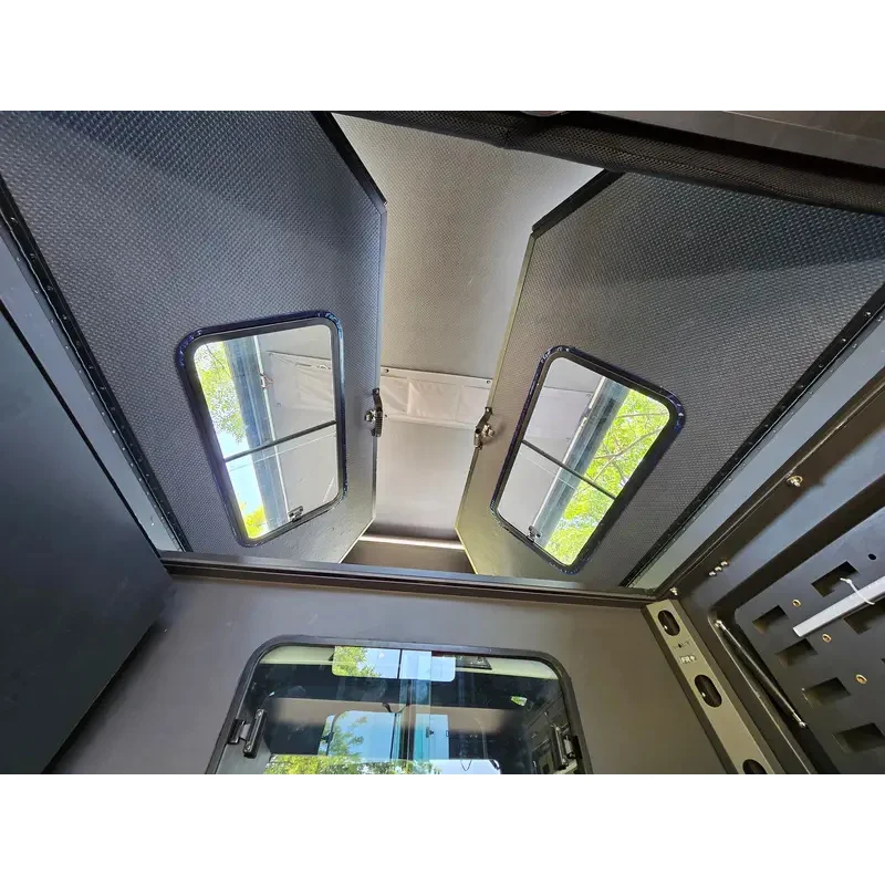 2-3 Person Waterproof Hard Top Canopy Tent - Aluminum Foldable Rooftop Tent for Pickup Truck Off-Road Camper Car
