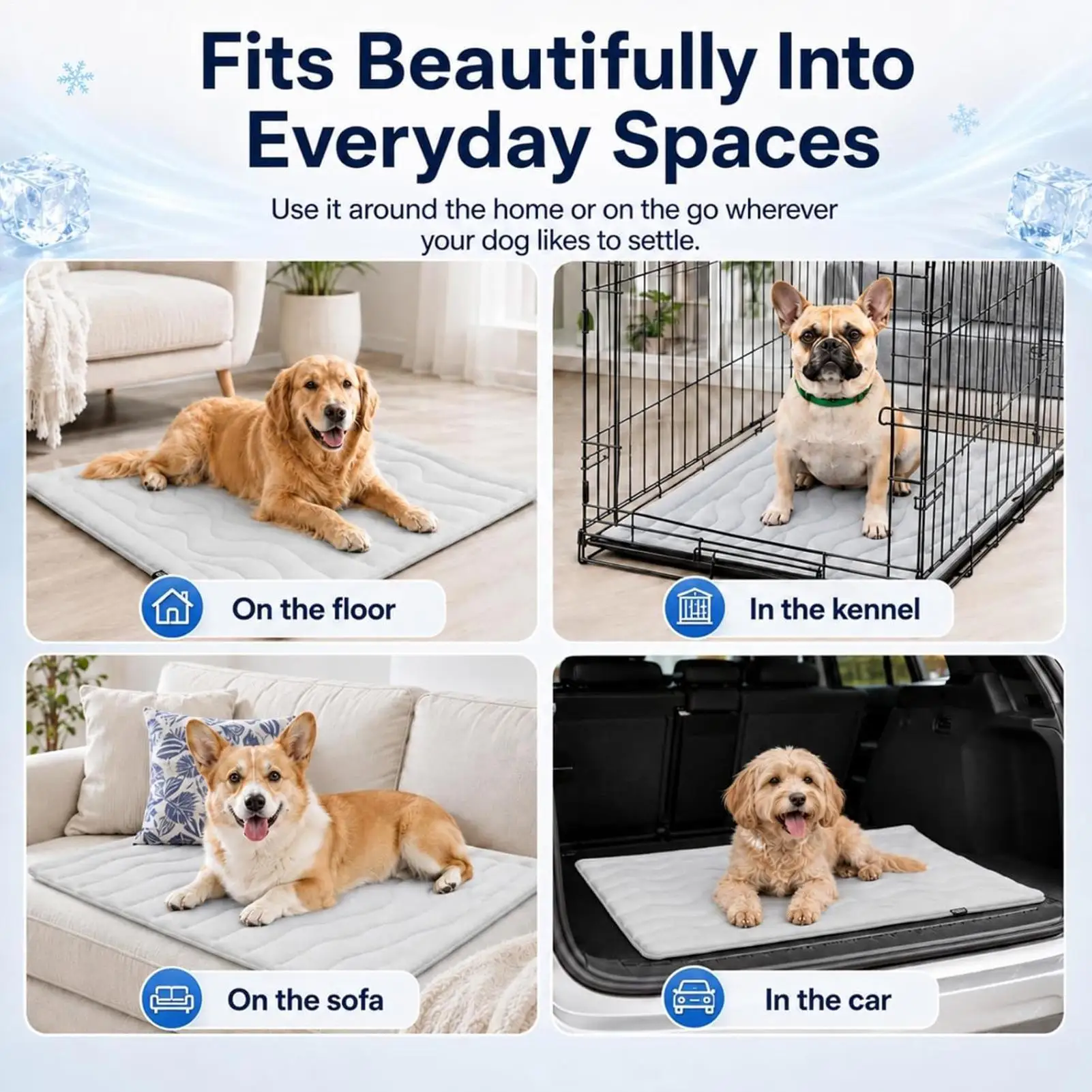 Cooling Pad For Cats Non-Slip Breathable Bed Summer Kennel Cat Cooling Pad For Small Medium Large Puppy Kitten Indoor Crate