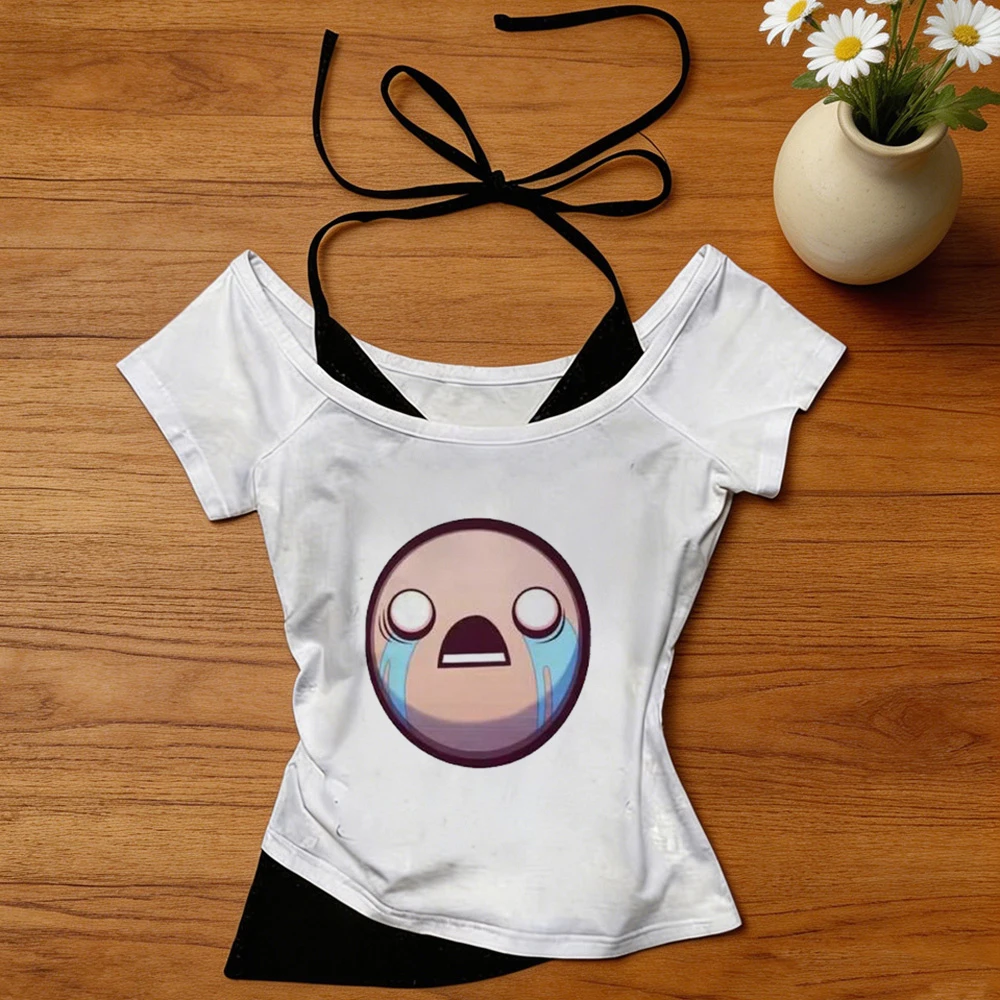 the Binding of Isaac crop top female emo streetwear cute shirt emo clearance sales vintage anime cheap
