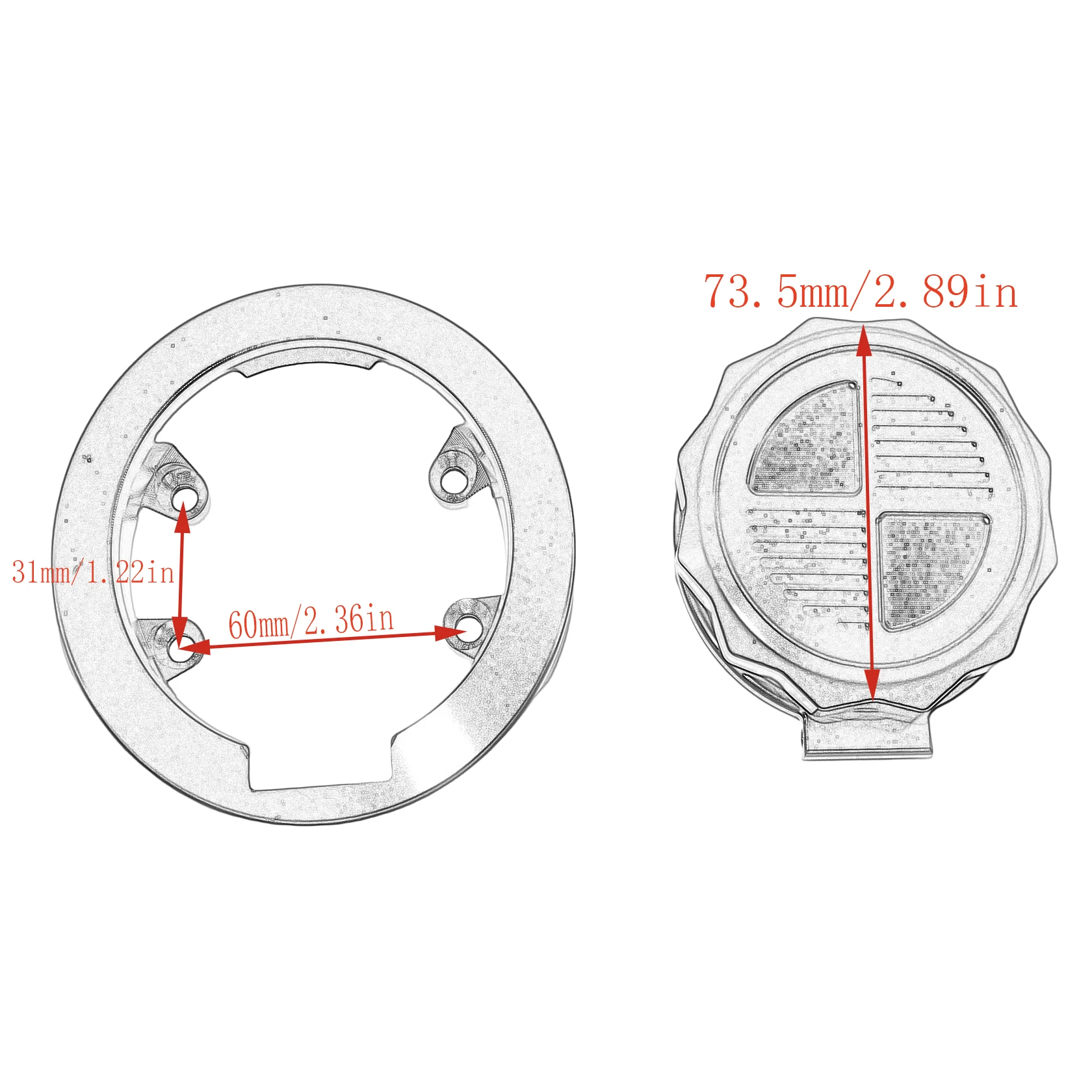Motorcycle CNC Aluminum Fuel Tank Cover Oil Box Cap Black/Chrome For BMW R Nine T Scrambler Pure Urban G/S 2014-2022