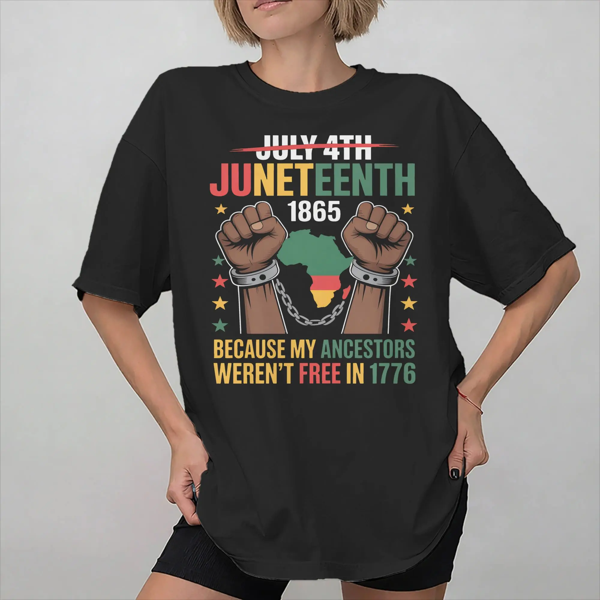 Juneteenth 1865 Rooted In Freedom Outfit Unisex T Shirt 100% Cotton Tee Printed  Tops T-shirt