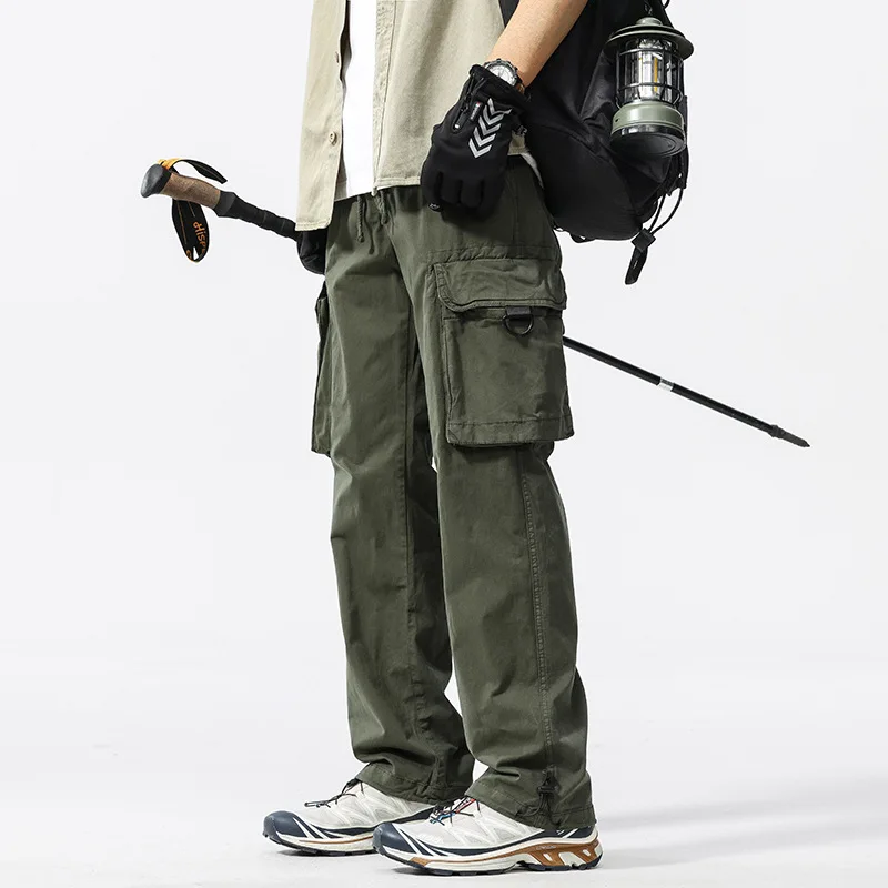 2026 Summer New Cargo Pants Men Casual Loose Straight Trousers High Grade Street Long Pants Fashion Daily All Match Male Bottoms