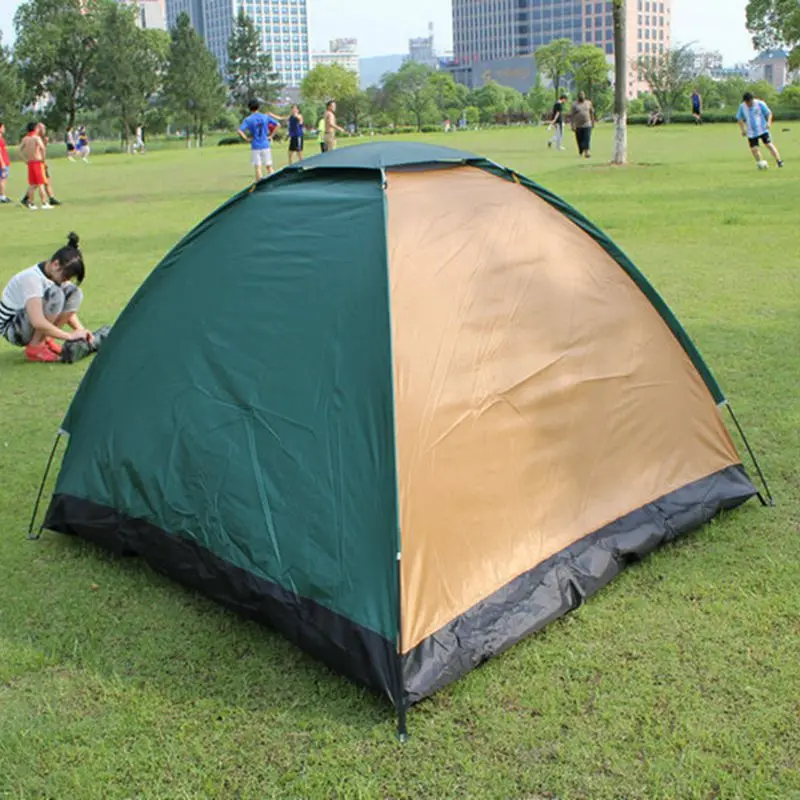 Camping Tent 3-4Person Ultralight Single Layer Waterproof Anti-UV Mosquito prevention Outdoor Portable Beach Fishing Travel Tent