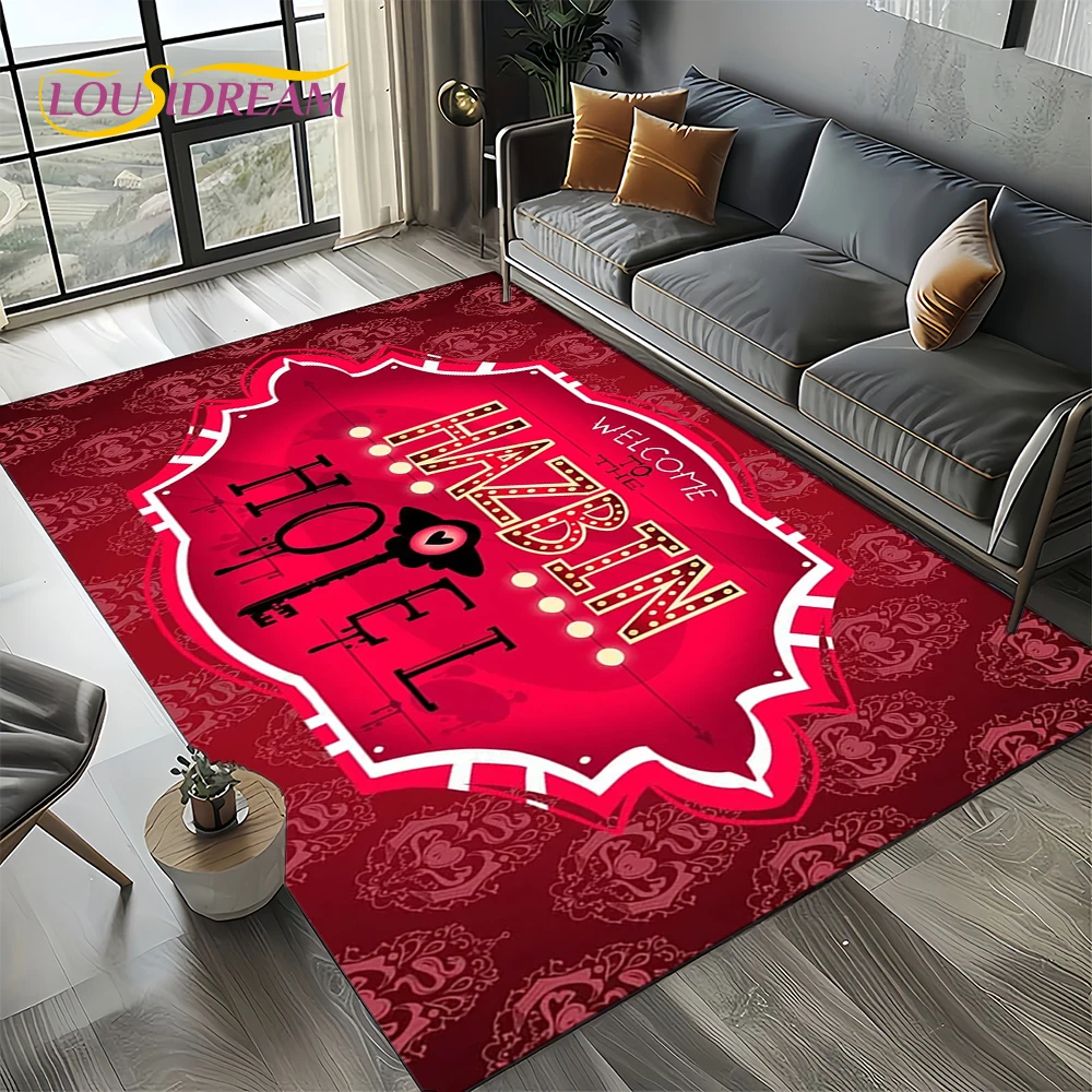 2025 H-Hazbin Hotel Charlie Cartoon Carpet Rug for Bedroom Living Room Home Sofa Decoration,kids Game Play Decor Floor Mat Gift