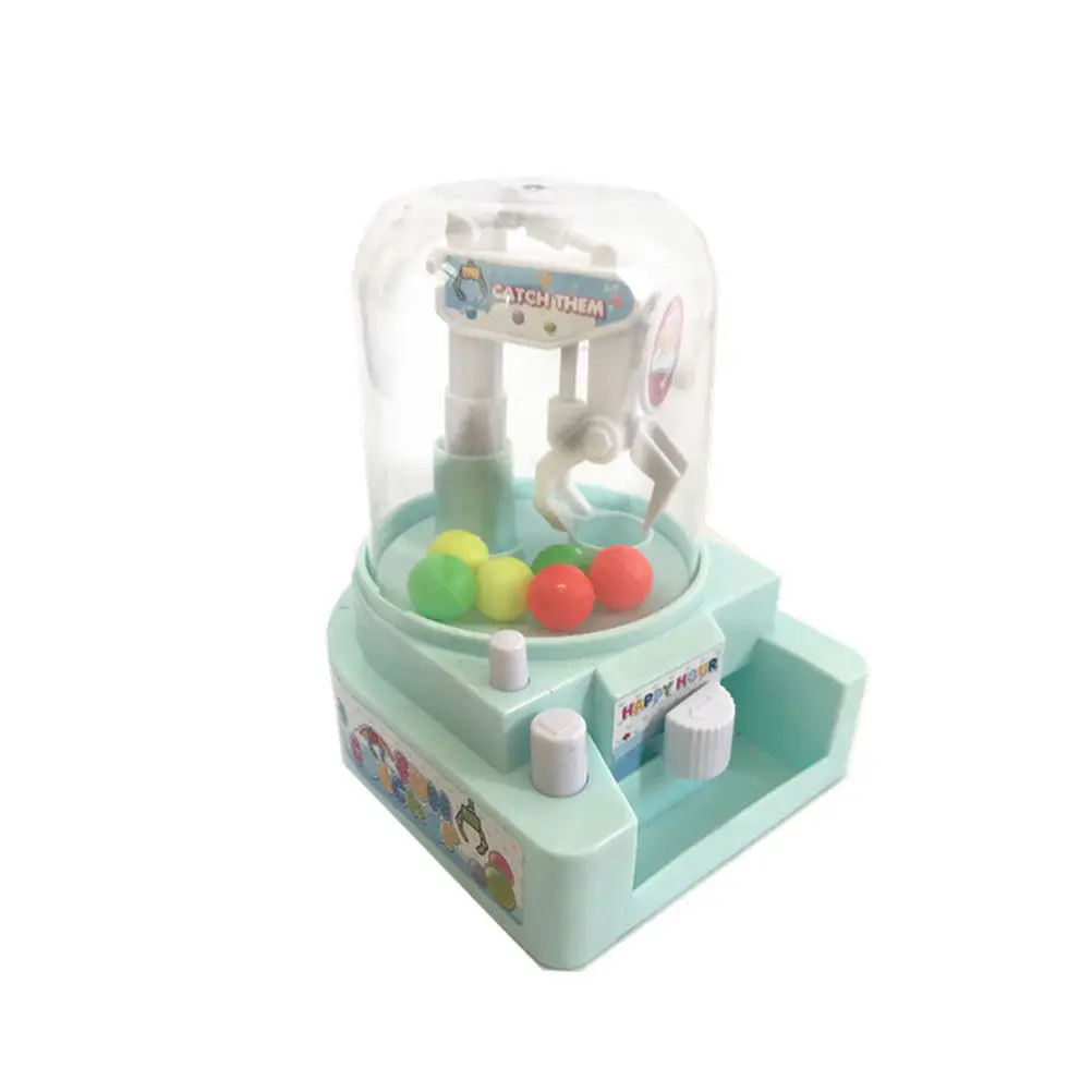 1 unidad Mini máquina de garras para dulces, de plástico ABS azul cielo, juego de grúa de garras portátil para niños, para el desarrollo de la coordinación y fiestas.
