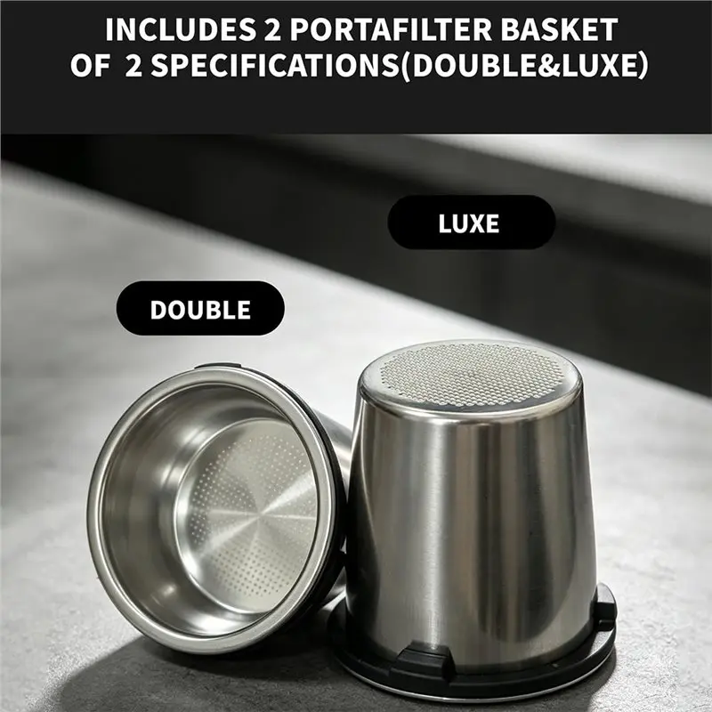 ABYN-Double And Luxe Baskets Portafilter Basket Reusable Coffee Filter For Ninja ES601 ES701 Espresso Machines