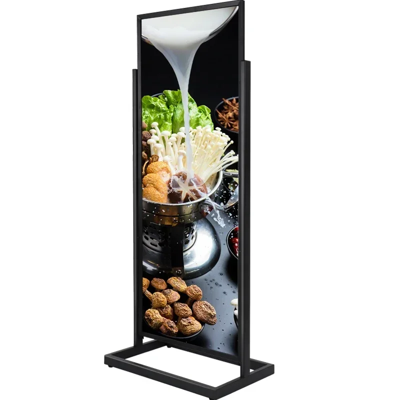 Advertising display stand double-layer recruitment standing sign floor vertical windproof outdoor coffee kt board promotional p