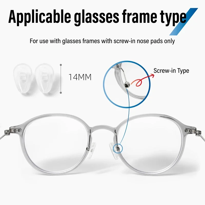 （500 Pcs）Eyewear Air Nose pad Screw in Silicone Material Eyeglasses Part  Soft for Eyewear Shop and Eye Hospital
