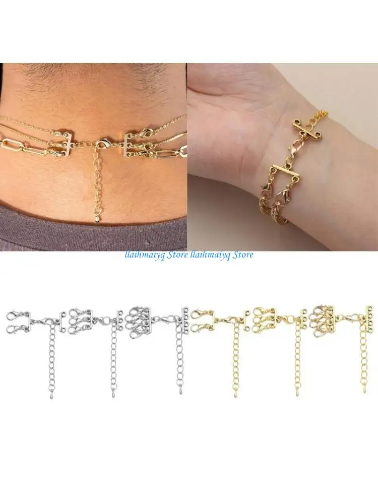 

573B Bracelet Layering Clasp Multi Tube Lock Necklace Clasps Separator Alloy Material