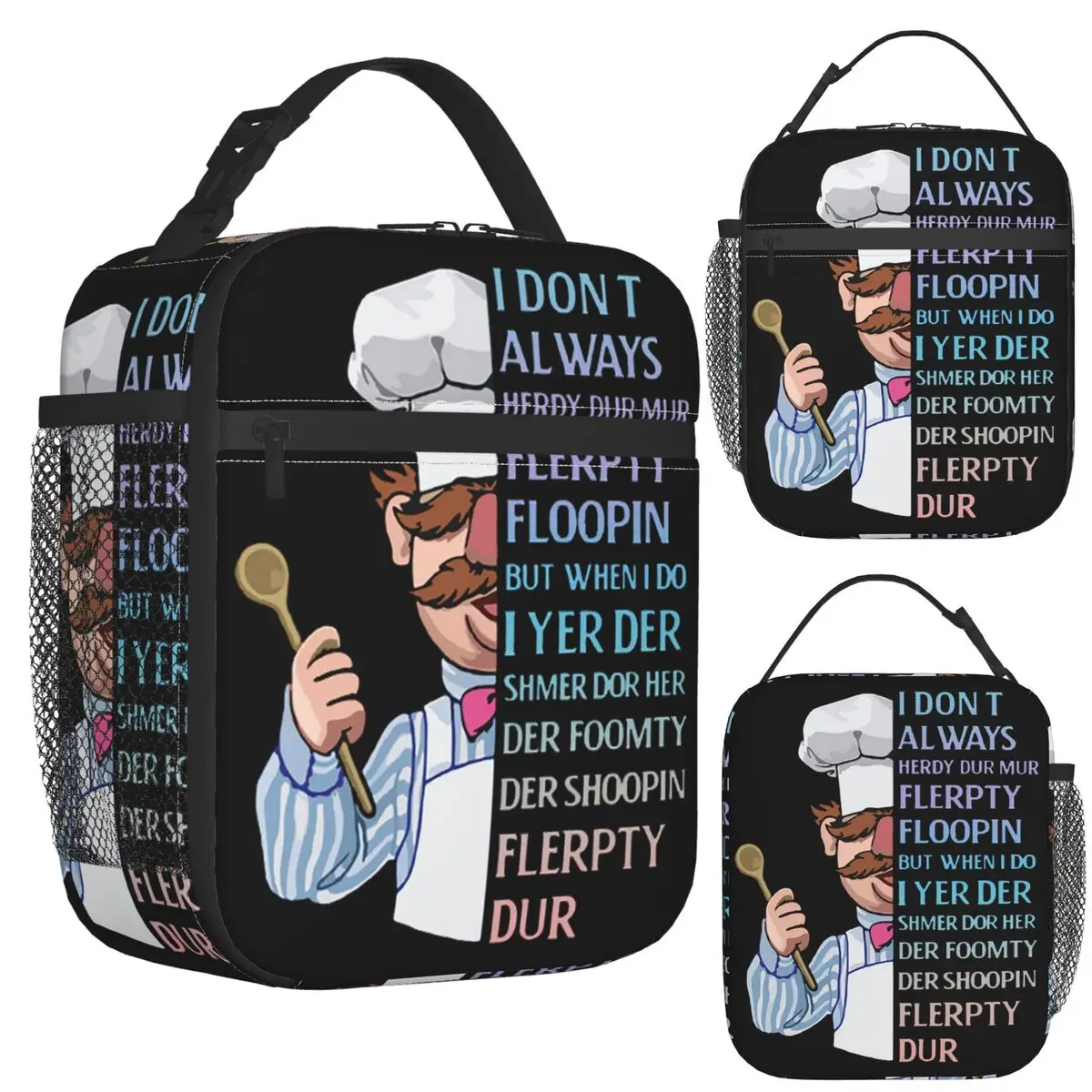 

The Swedish Chef I Dont Always Herdy Dur Mur Insulated Lunch Bag for Women Picnic Storage Food Boxes Thermal Lunch Box Tote