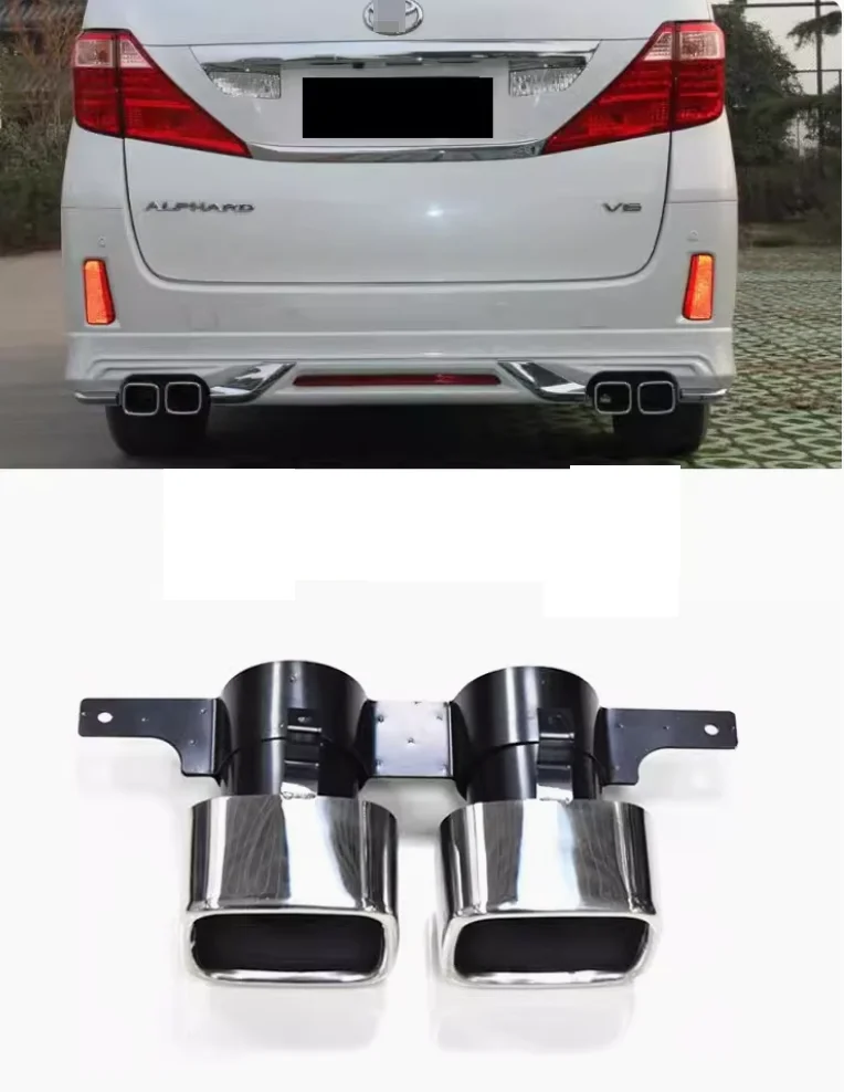 Car accessories modification stainless steel exhaust pipe for Toyota elfa Alphard four outlet square tail nozzle