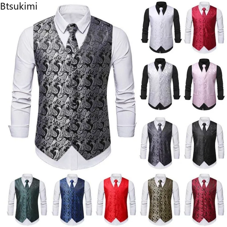 

Новинка 2025 года, мужской тонкий деловой повседневный модный костюм с принтом, жилет с вышивкой, вечерние, сценические, ночной клуб, банкетный, мужская одежда