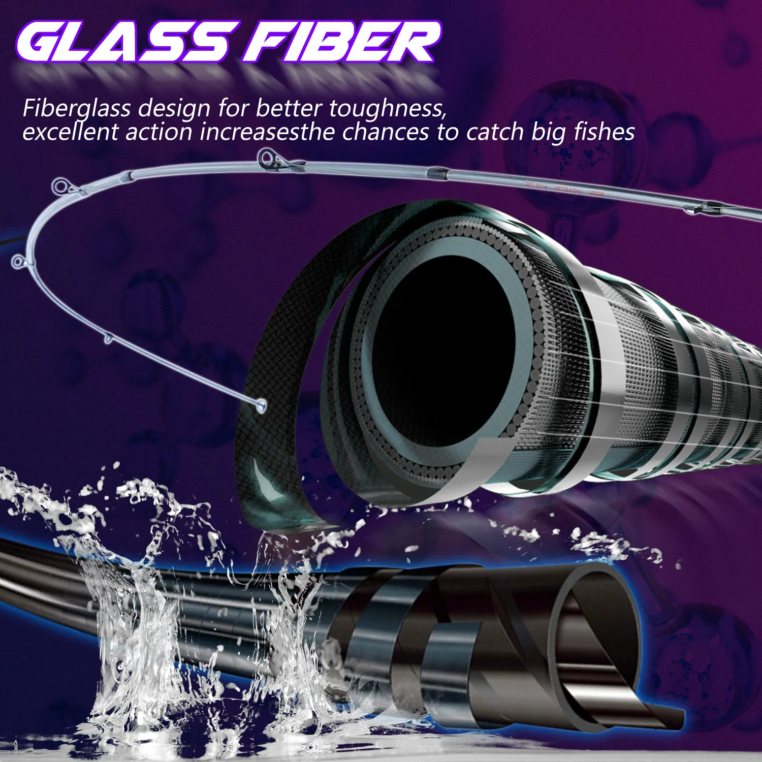 Sougayilang 1.7 متر صنارة صيد السمك من ألياف الكربون قضيب مسبوك وبكرة صب الطعم مع خط بي مجاني كهدية أقصى سحب 8 كجم لباس