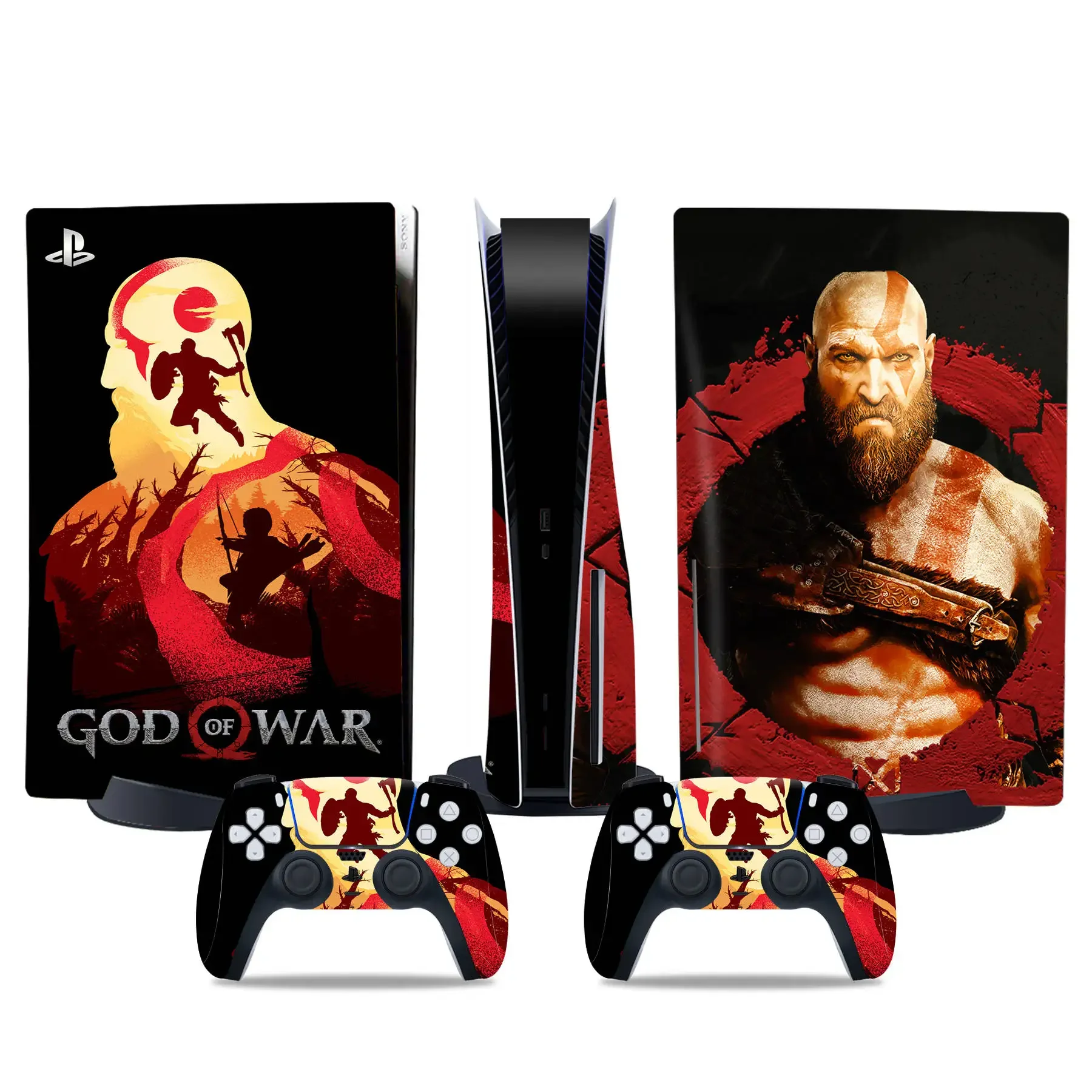 God war PS5 disc edition Skin Sticker Decal Cover for PS5 disk Console and 2 Controllers PS5 Skin Sticker