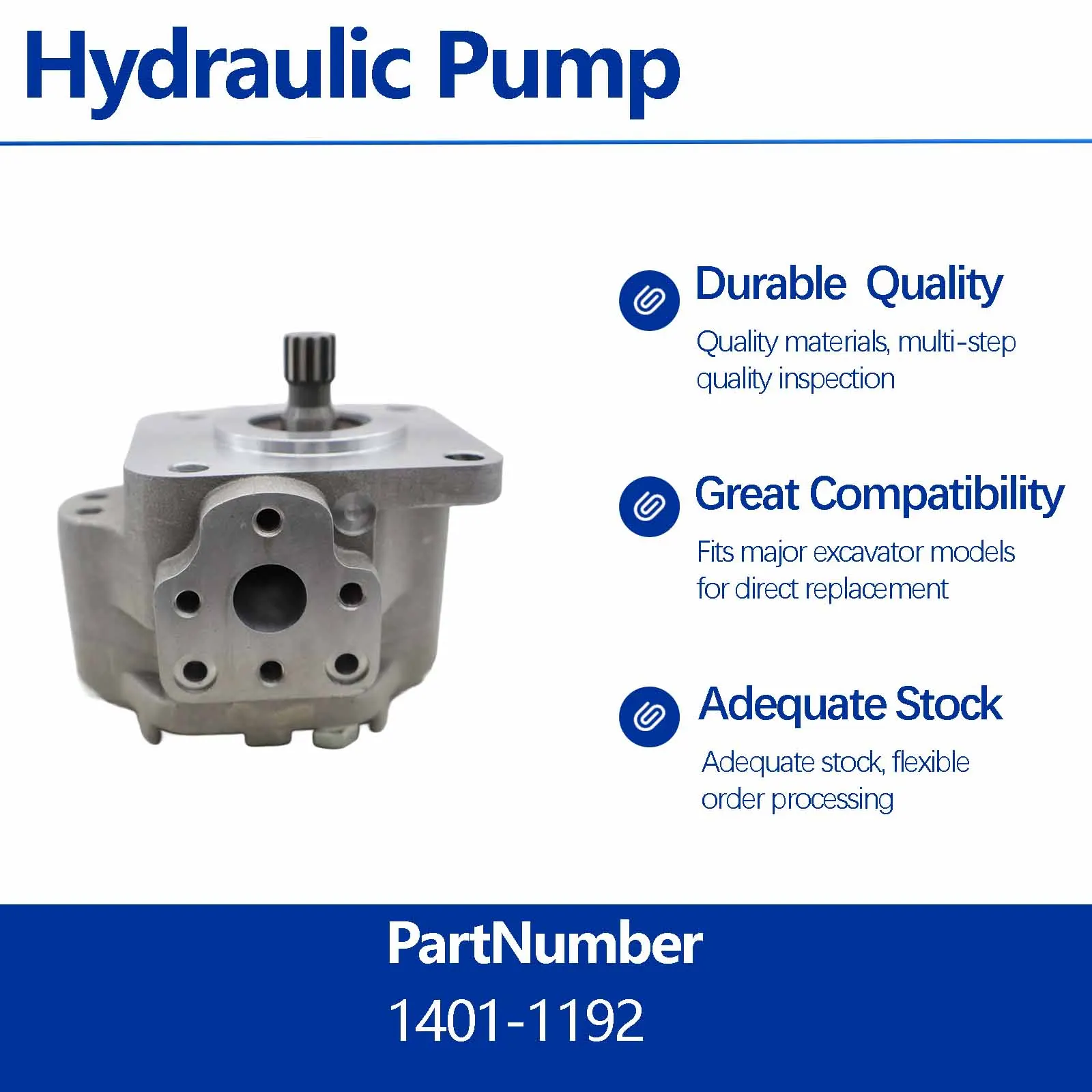 AM876750 1401-1192 Hydraulic Pump For John Deere 2020 2030 Gator Pros 2210 2305 3005 4100 4110 670 770 790 Compact Tractors