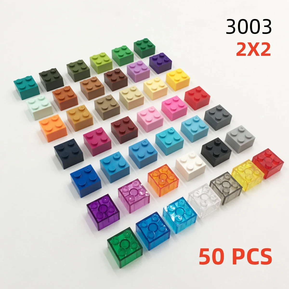 

50 Pcs/lot Buildings Blocks 3003 Brick 2 x 2 DIY Assmble Collections Bulk Modular GBC Toy For High-Tech MOC Set