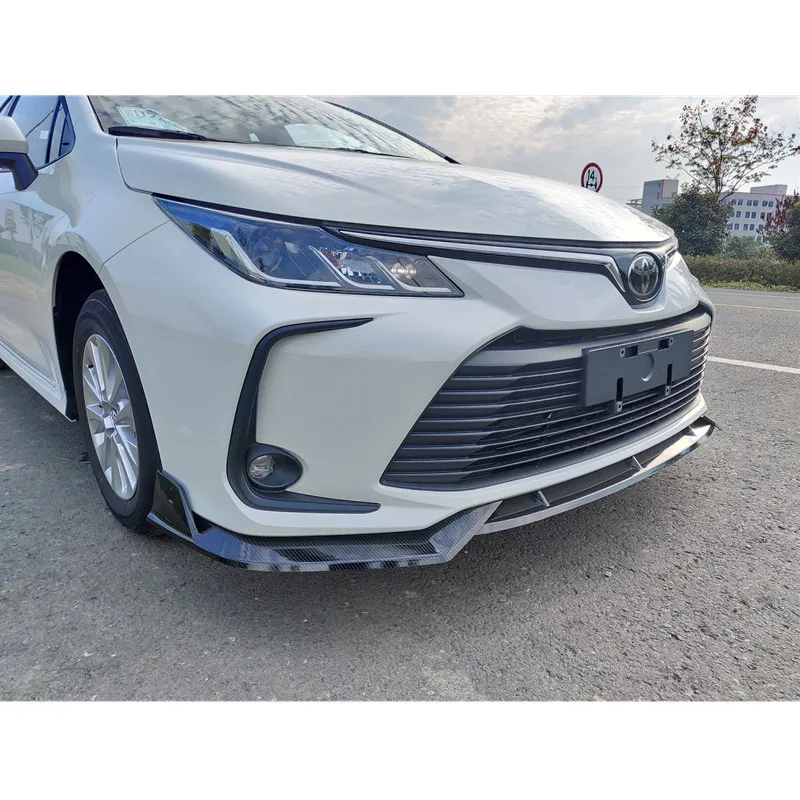 

Для 2019 Новинка Corolla Модифицированная передняя губа Передняя Лопата три секции маленький спойлер для тела полоса для столкновения внешние части