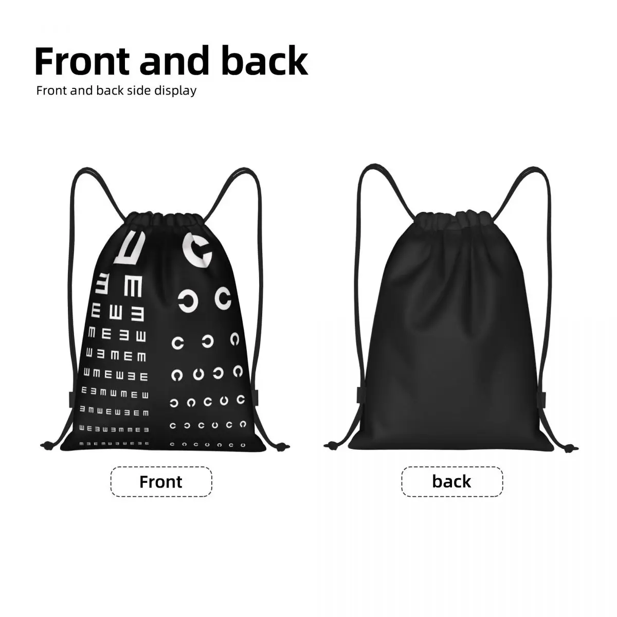 Custom Snellen Eye Chart Drawstring Backpack Women Men Gym Sport Sackpack Foldable Optometrist Doctor Gift Training Bag Sack