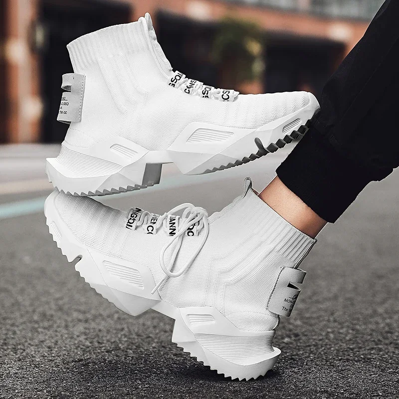 YRZL Herren High-Top-Mesh-Sneaker, leicht, atmungsaktiv, modisch, lässig, Wanderschuhe für Herren, bequeme Laufschuhe für Herren – Detail 10