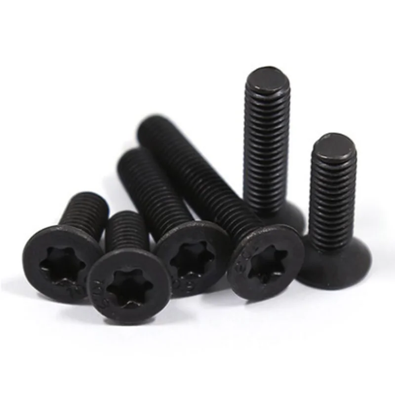 

10/50pcs M2 M2.5 M3 M4 Black Grade 8.8 Carbon Steel GB2673 Six-Lobe Torx Head Flat Countersunk Screw Six Lobe Bolt Machine screw