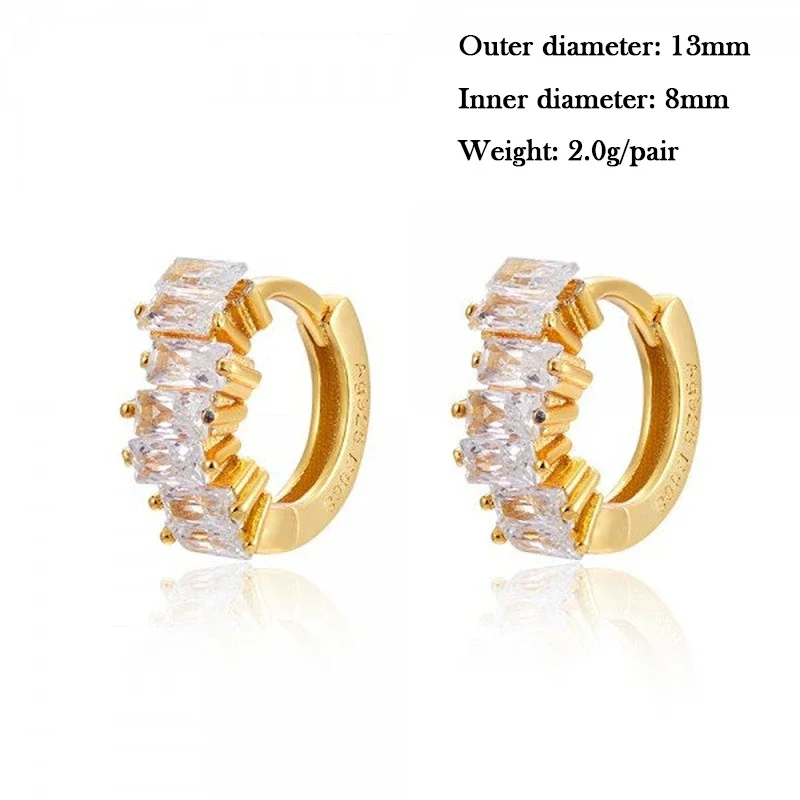 TIANDE Gold Color Dangle Hoop Earrings for Women Fashion Piercing Fine Zircon Chain Women\'s Earrings Set 2023 Jewelry Wholesale