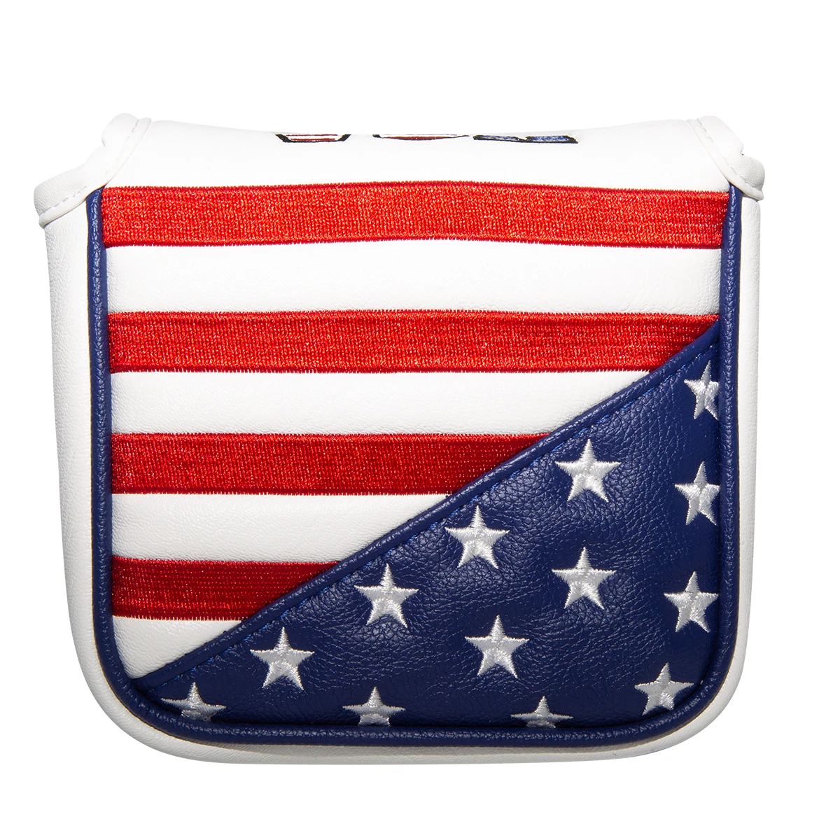 

High Quality Golf Headcover USA Falg Head Cover for Mallet Putters Golf Head cover with Magnet Premium Leather