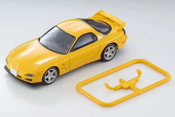 TOMICA TLV 1:64, N267d Mazda RX-7 Spirit Bathrust R, Alloy die cast static miniature car Tide Play Model, Boys toy holiday gift.