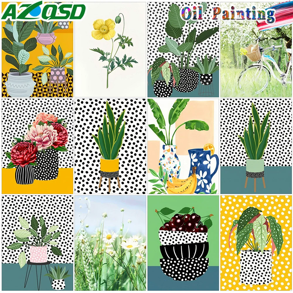 AZQSD Painting By Numbers Plant Landscape Pictures By Numbers Handpainted Unique Gift For Children Europe Decorative