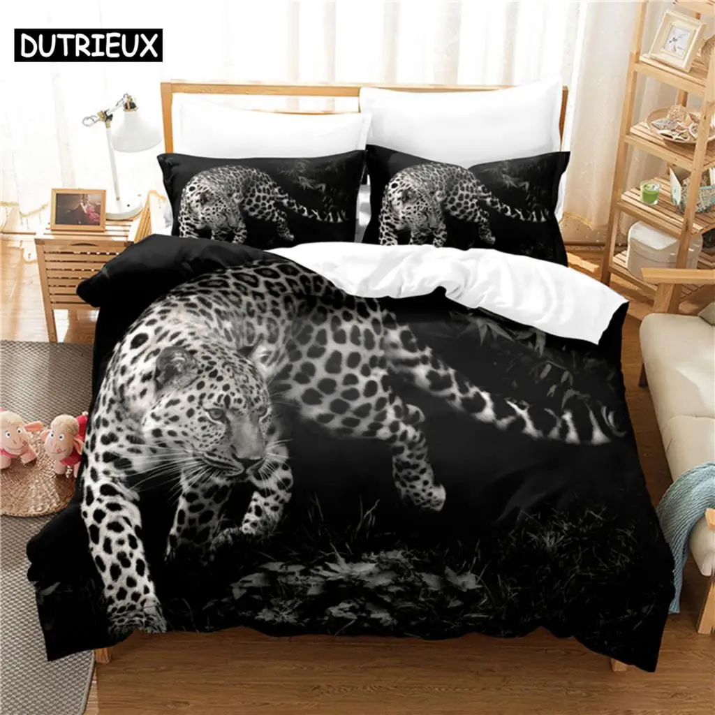

Leopard Bedding Set Duvet Cover Set 3d Bedding Digital Printing Bed Linen Queen Size Bedding Set Fashion Design