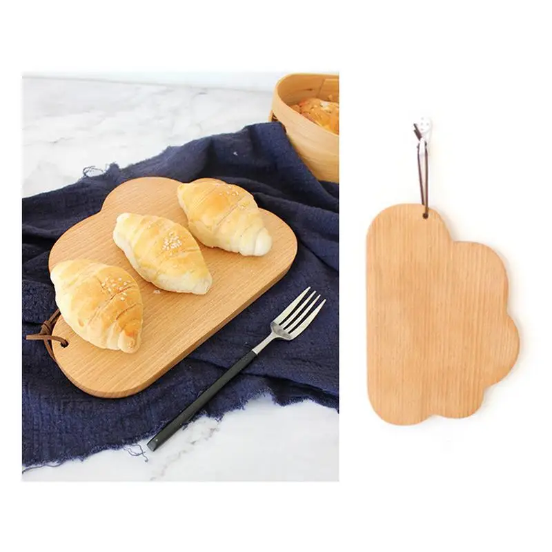 Cloud Shaped Cutting Board Wooden Bread Fruit Mat Pizza Steak Vegetables Plate Non-slip Lanyard Chopping Blocks Tray  for Pizza