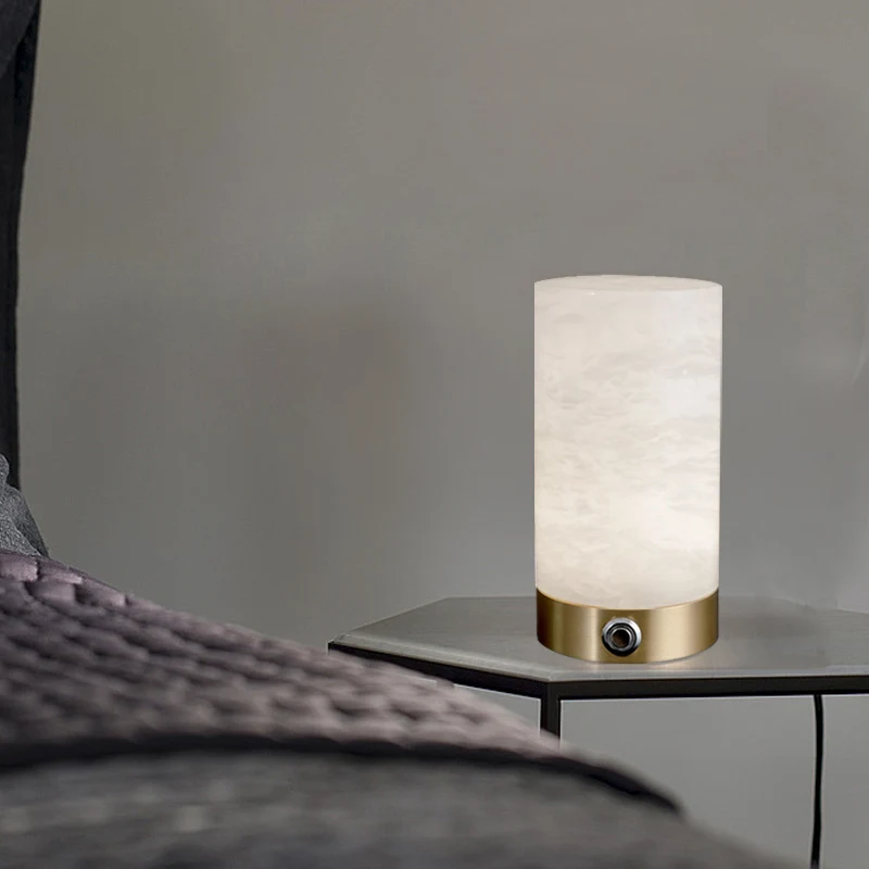 Postmodern Minimalist Living Room Bedroom Bedside Bar Alabaster Table Light Nordic Designer Led Table Lamp for Reading Room